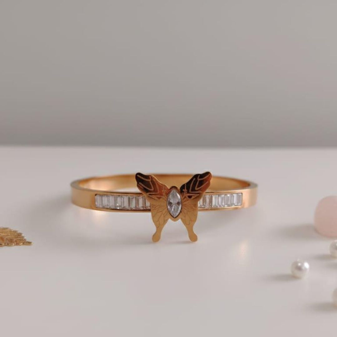 Premium Gold Plated Heart Hand Cuff Adjustable
