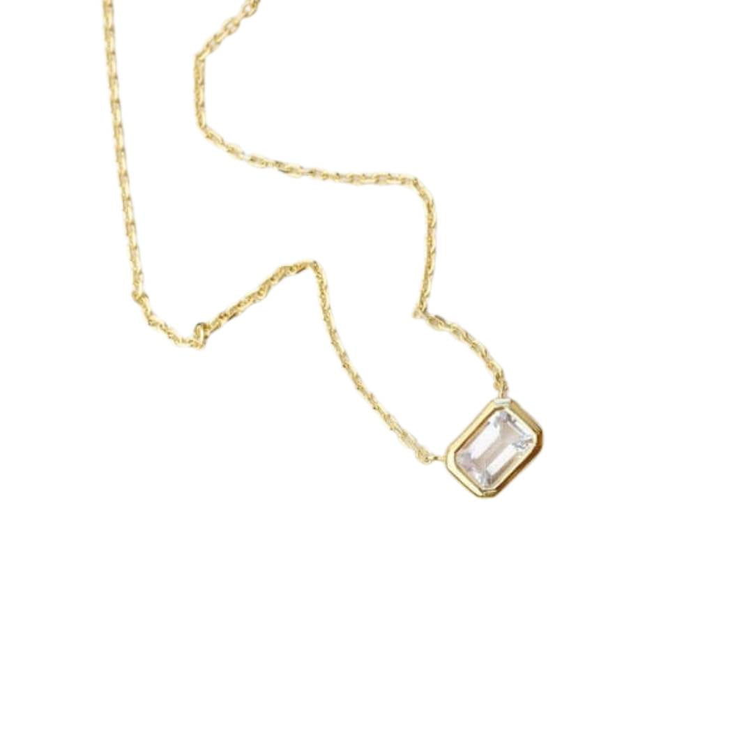 Premium White Stone Pendant Necklace