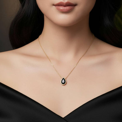 Premium Black Stone Pendant Necklace