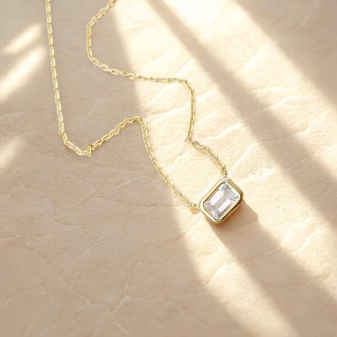 Premium White Stone Pendant Necklace