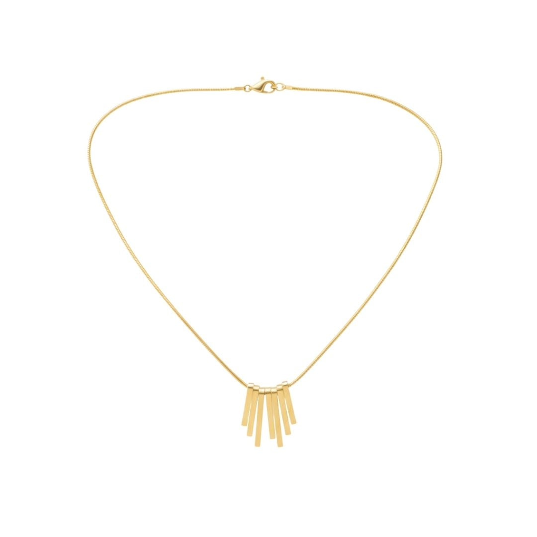 Minimalist Bar Pendant Gold-Tone Necklace