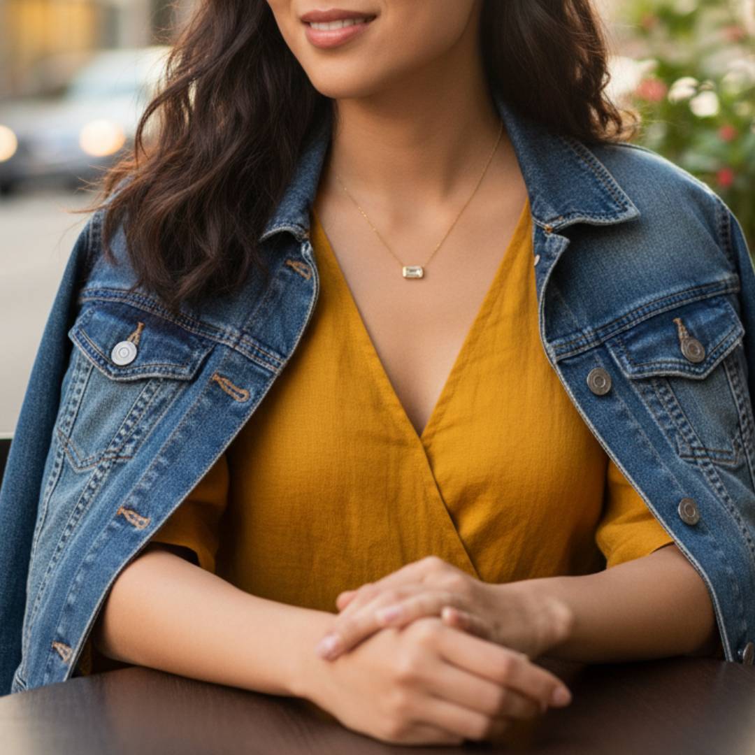Premium White Stone Pendant Necklace
