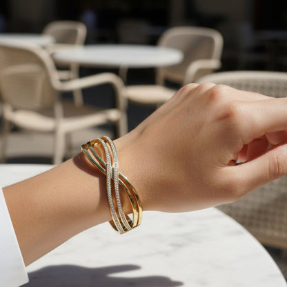 Premium Gold-Plated Hand Cuff – Adjustable