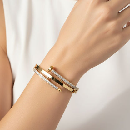 Premium Gold-Plated Heart Hand Cuff – Adjustable