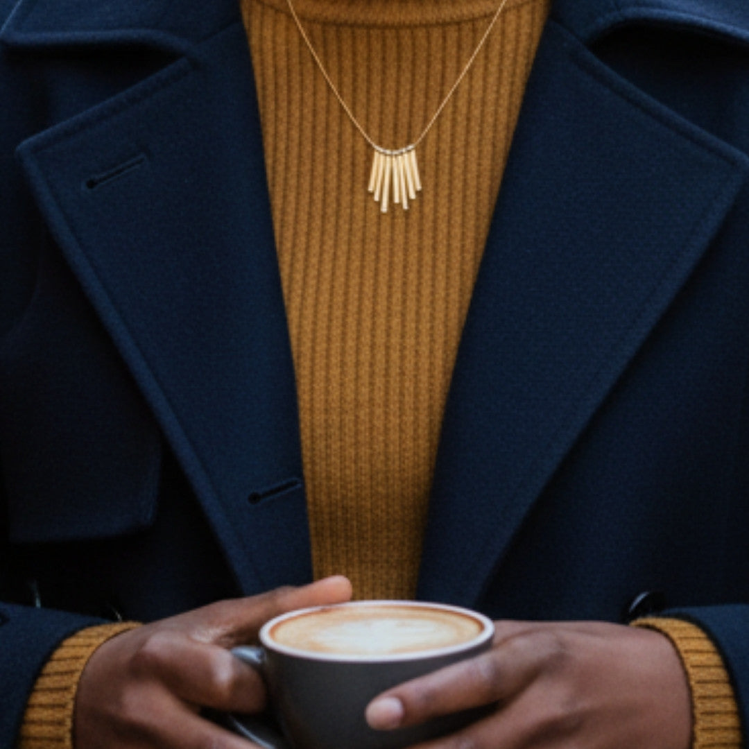 Minimalist Bar Pendant Gold-Tone Necklace