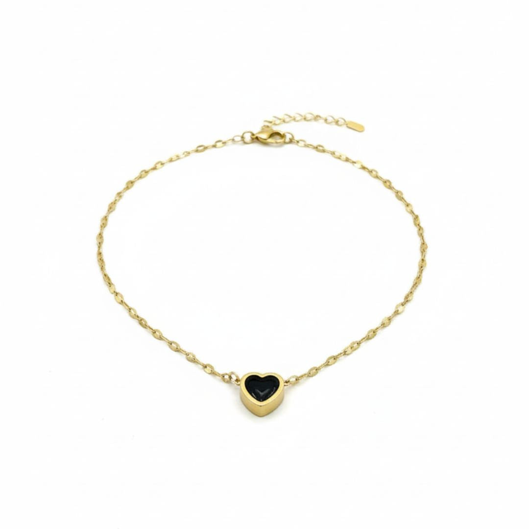 🖤 Updated Detailed Content: Black Onyx Heart Necklace