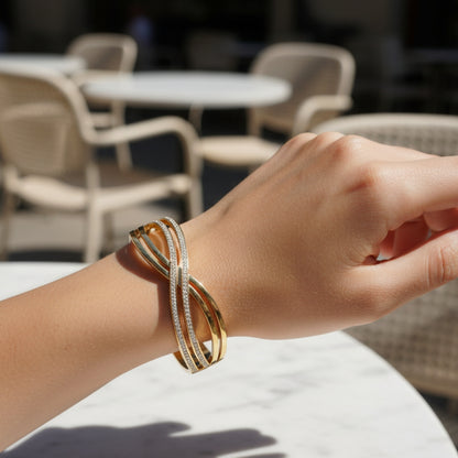 Premium Gold-Plated Hand Cuff – Adjustable